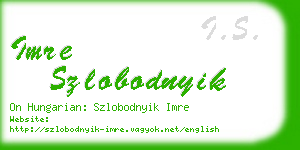 imre szlobodnyik business card